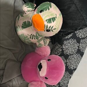Pink and Leaf Print Plush Toys